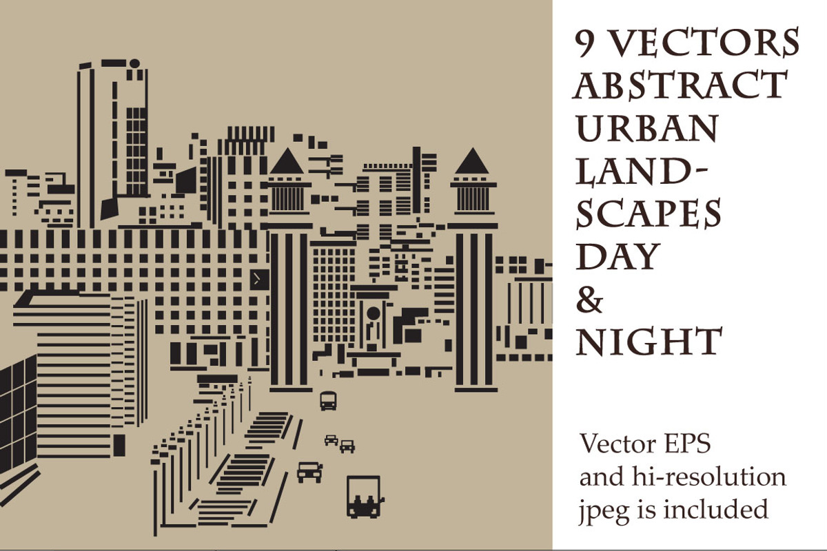 9 vectors abstract urban landscapes, an Illustration by Crowhouse (Photo 1 of 4)