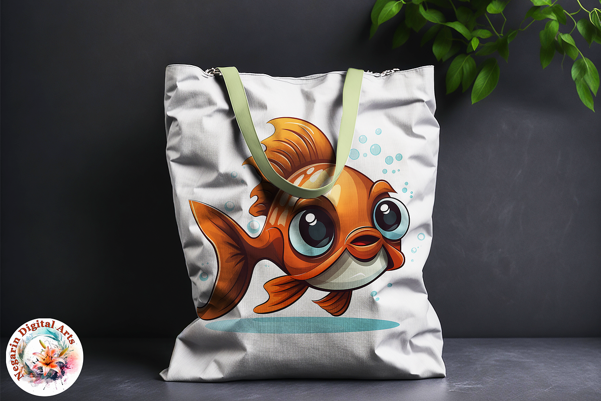 Watercolor Cute Little Fish Clipart, an Object Graphic by Negarin Digital Art (Photo 11 of 11)