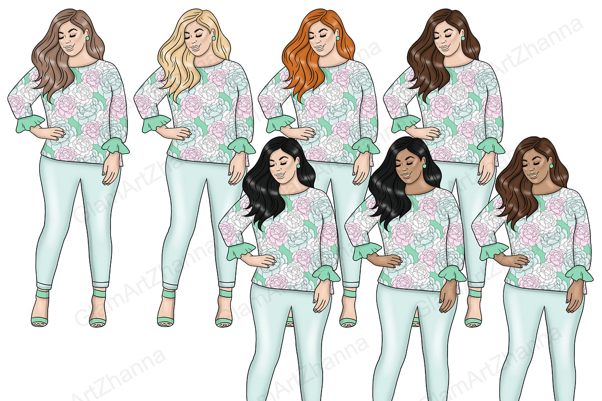 Easter Girls Clipart, a Person Illustration by GlamArtZhanna (Photo 3 of 4)