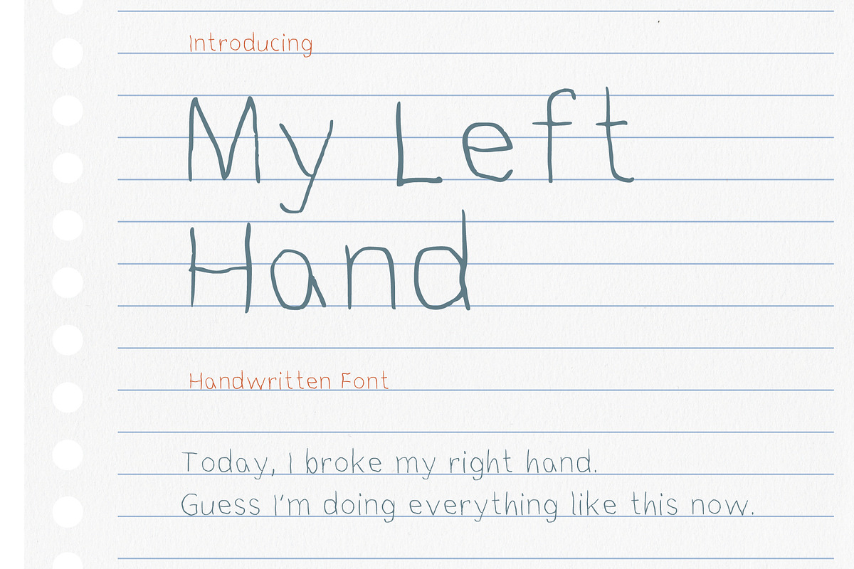My Left Hand, a Handwritten Font by Jelena Sardi (Photo 1 of 4)