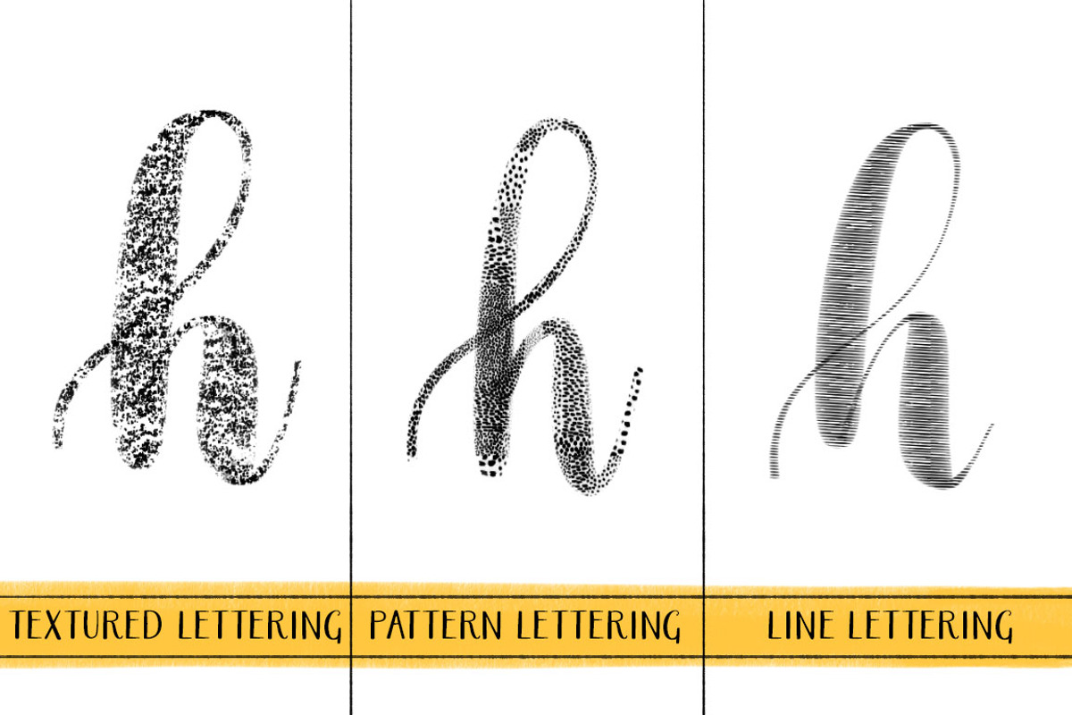 Textured Lettering Brushes Set 1, a Brush Add-On by On the Mark Designs (Photo 2 of 4)