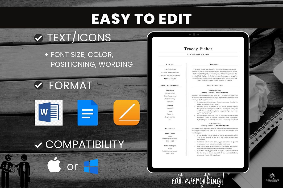 Resume/CV Template Word, Pages,GDocs, a Resume Template by The Career Lab (Photo 7 of 10)
