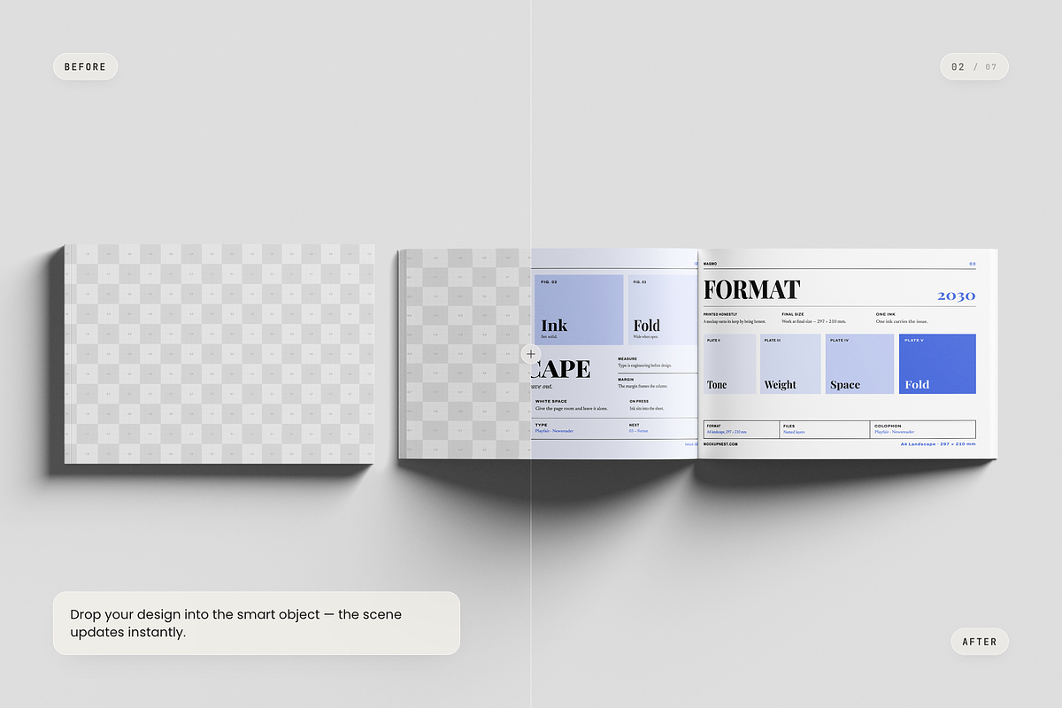 A4 Landscape Magazine Mockup, a Books & Magazine Mockup by Toasin Studio (Photo 2 of 7)