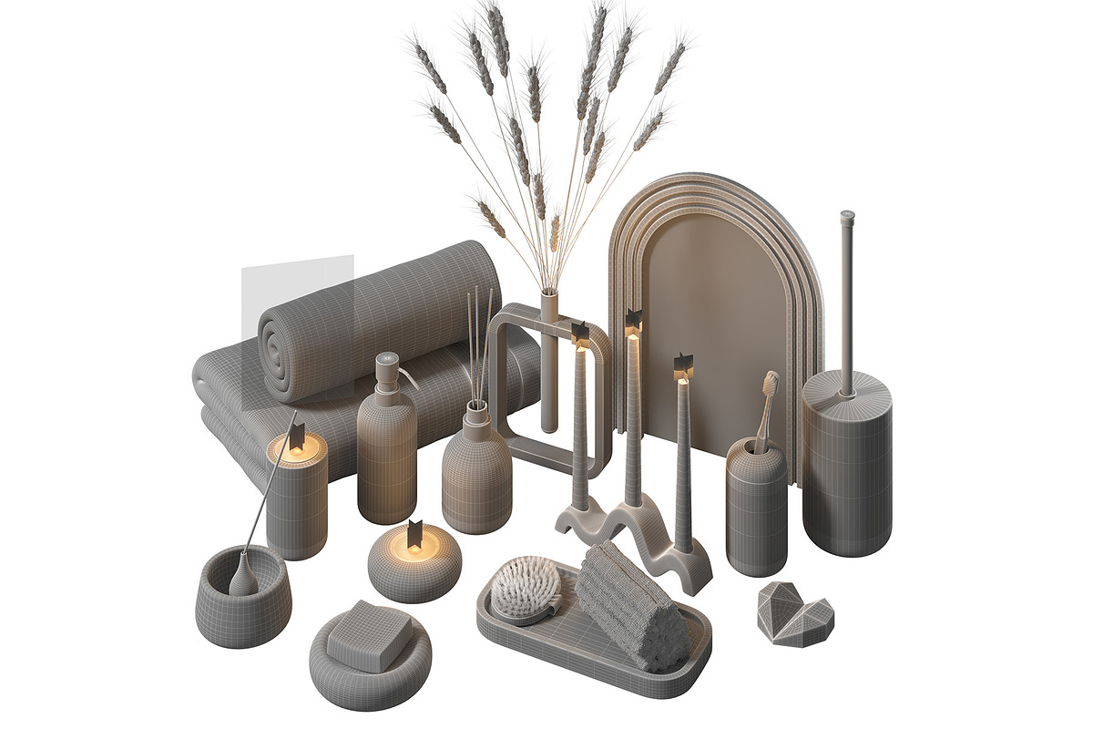 Bathroom accessories decorative set, an Object 3D Model by Archidizer (Photo 8 of 8)