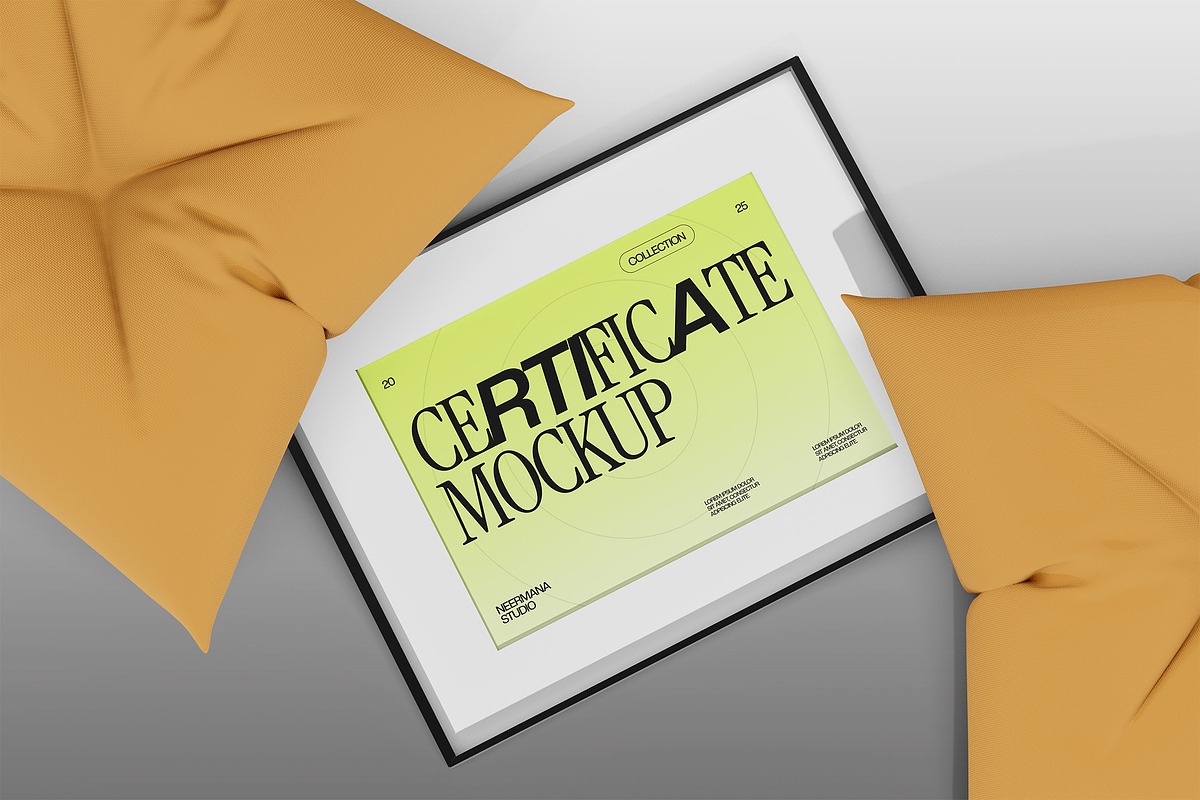 Certificate Mockup Pack, a Merchandise Mockup by Neermana (Photo 4 of 9)