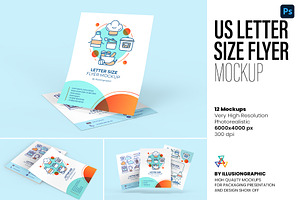 US Letter Size Flyer Mockup, an Advertising Mockup by Illusiongraphic