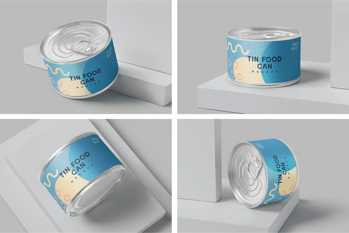 Small Food Can Mockups, a Product Mockup by megostudi0 (Photo 1 of 6)