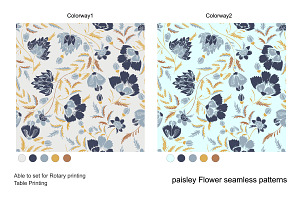 Paisley Flower Seamless Pattern