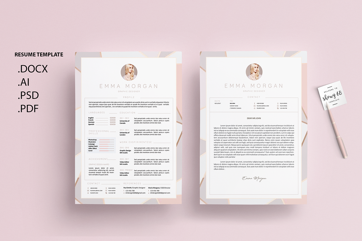 Pack Resume and Card Template / M, a Resume Template by Showy68 Template (Photo 2 of 8)