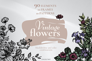 Digital Vintage Flowers
