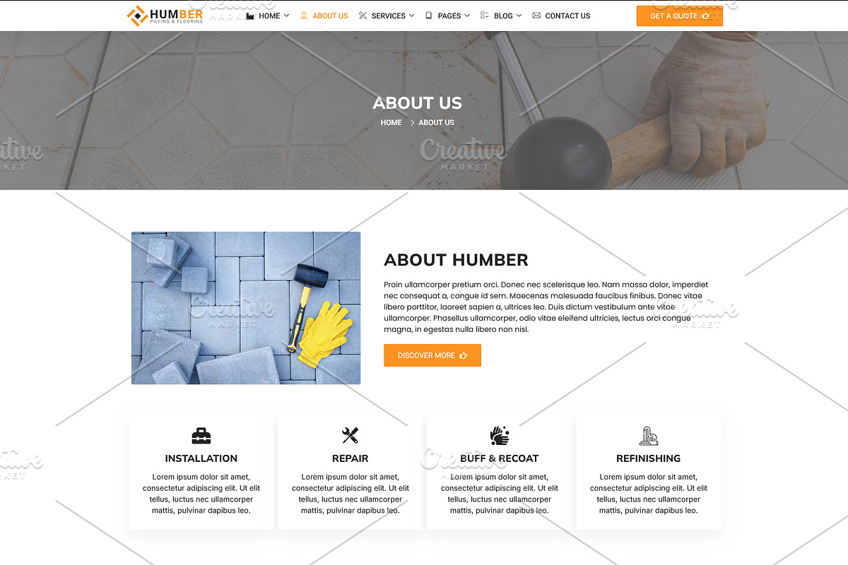 Paving, Construction & Flooring, a WordPress Template by HasnainDEV (Photo 2 of 5)
