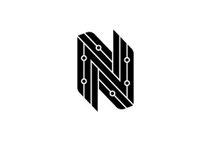 Letter N With Dots Logo, a Branding & Logo Template by Buqancreative
