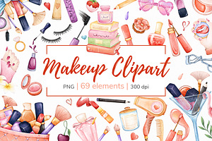 Watercolor Makeup Clipart PNG