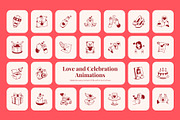 Animated Love and Celebration Icons, an Outline Icon by Prosymbols (Thumbnail 1 of 7)