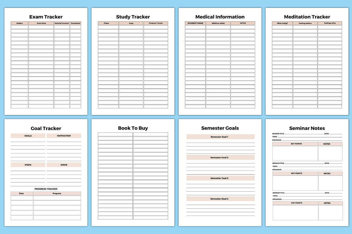 Editable Nursing Student Planner, a Stationery Template by Designmela01 (Photo 3 of 7)