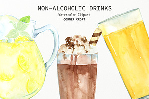 Watercolor Non-alcoholic Drinks