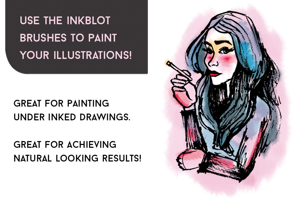 10 Tie-Dye Ink Blot Brushes, a Brush Add-On by The Gypsy Goddess (Photo 4 of 6)