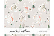 Bunny Making Snow Angel pattern, a Pattern Graphic by Milatoo (Thumbnail 1 of 4)