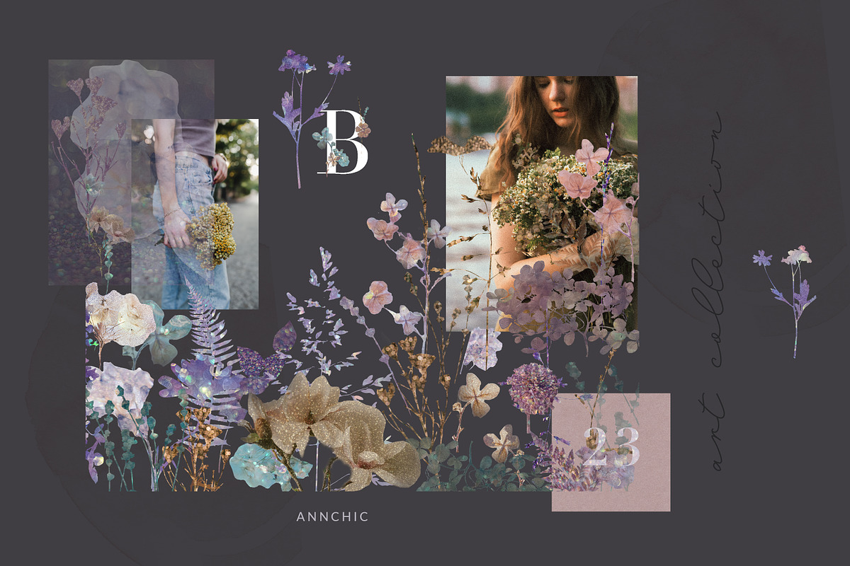 Wildflowers collage collection, a Texture Graphic by Anna Sokol (Photo 2 of 21)