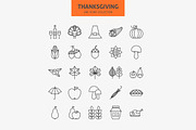 Thanksgiving Line Art Icons, an Outline Icon by Anna_leni (Thumbnail 2 of 6)