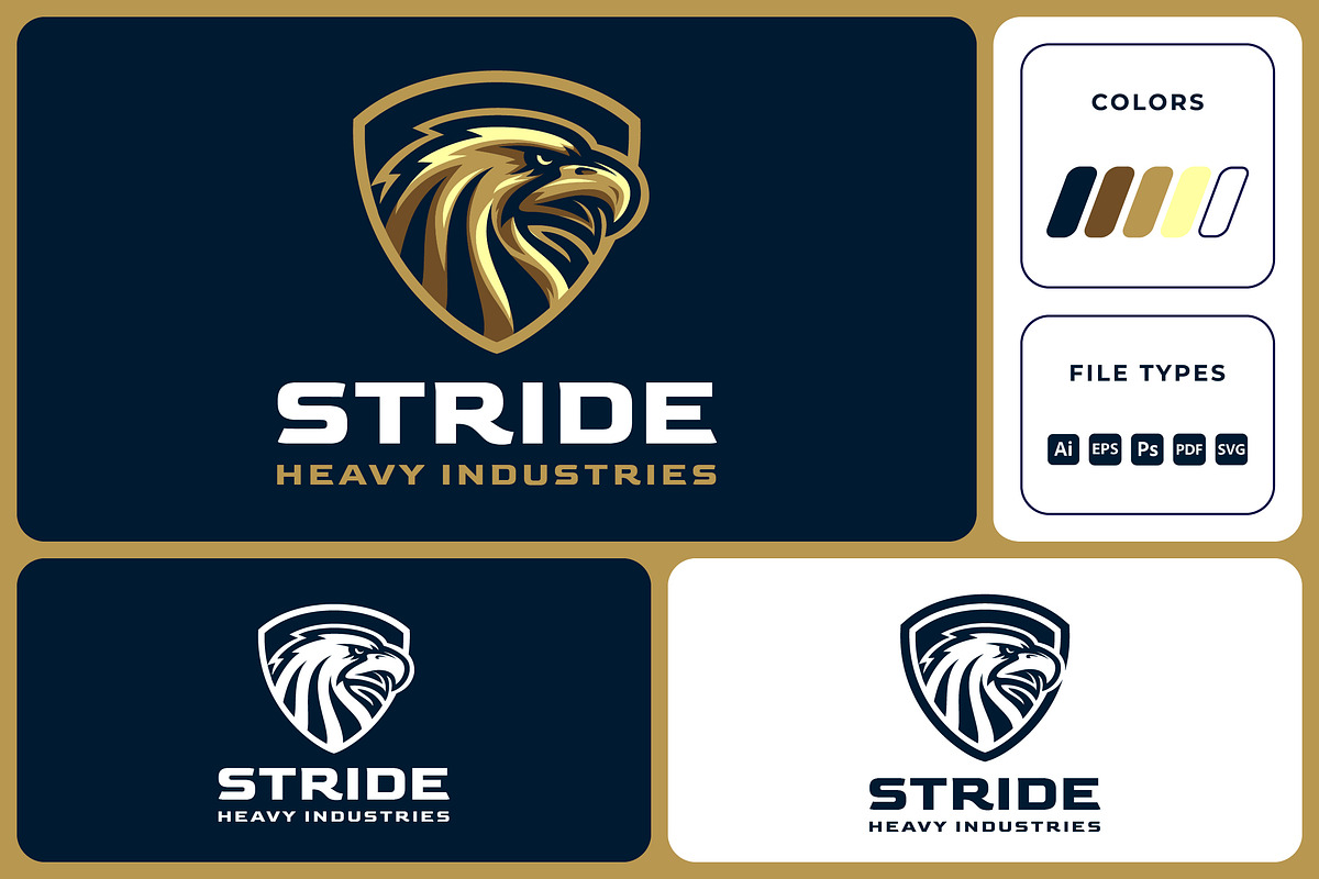Stride - Aggressive Eagle in Shield, a Branding & Logo Template by Suhandi (Photo 1 of 4)