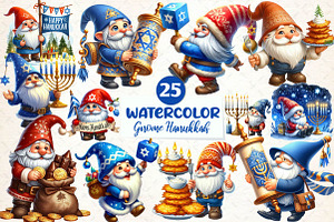 Gnome Hanukkah Sublimation Clipart, an Illustration by CreationArt