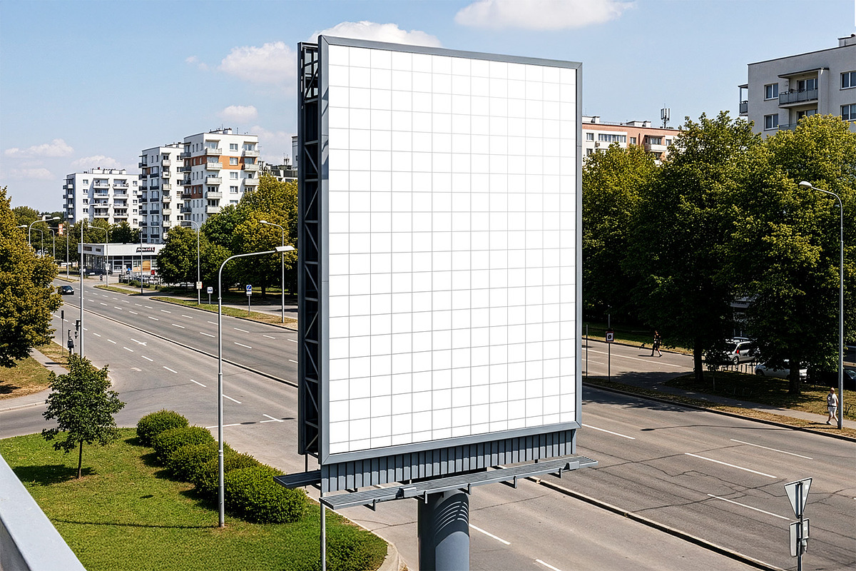 Vertical Billboard Mockup, an Advertising Mockup by Nathatype
