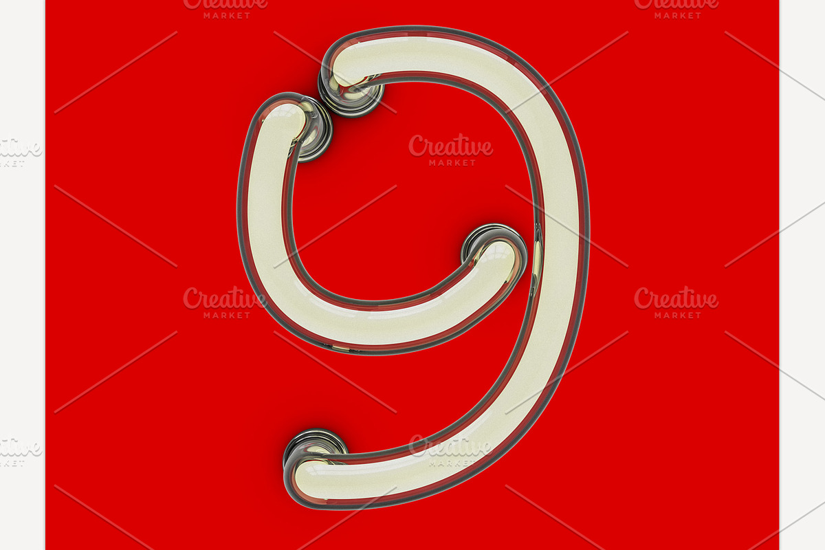 Neon tube font, an Object Graphic by 3D Graphics Shop (Photo 32 of 38)