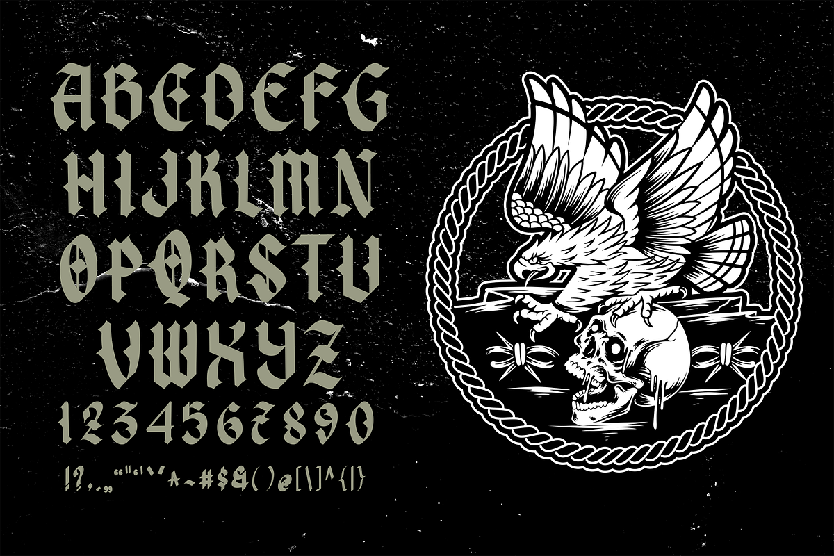 Soffer Vintage Blackletter font, a Blackletter Font by dansdesign (Photo 3 of 6)