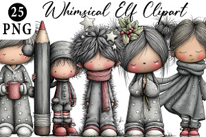 Whimsical Elf Clipart, an Illustration by Daily.Designs