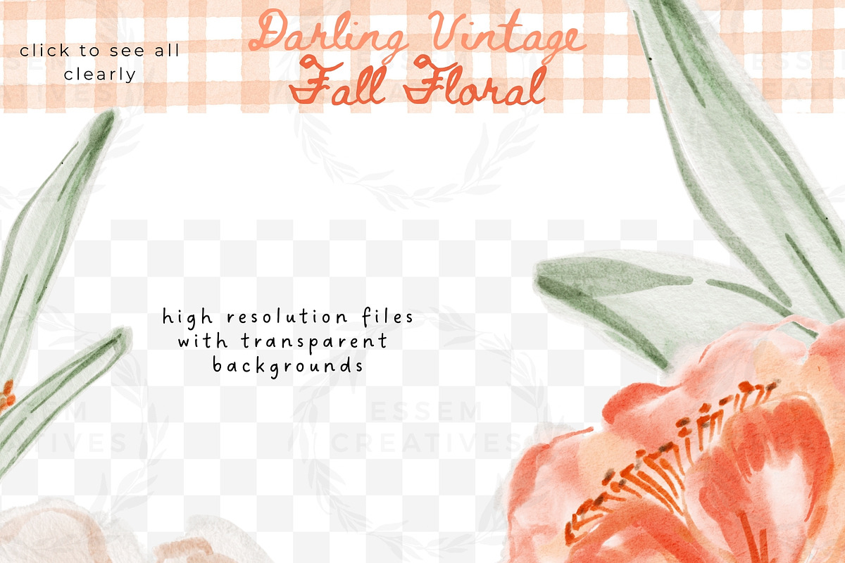 Boho Fall Floral Watercolor Clipart, a Background Graphic by Essem Creatives (Photo 8 of 9)