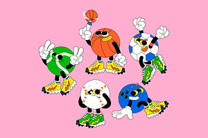 Pink Sport Balls Illustration, a Sport Illustration by graphicook