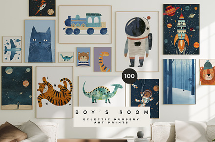 BOY'S ROOM NURSERY PRINTS, a Background Graphic by Lana Elanor