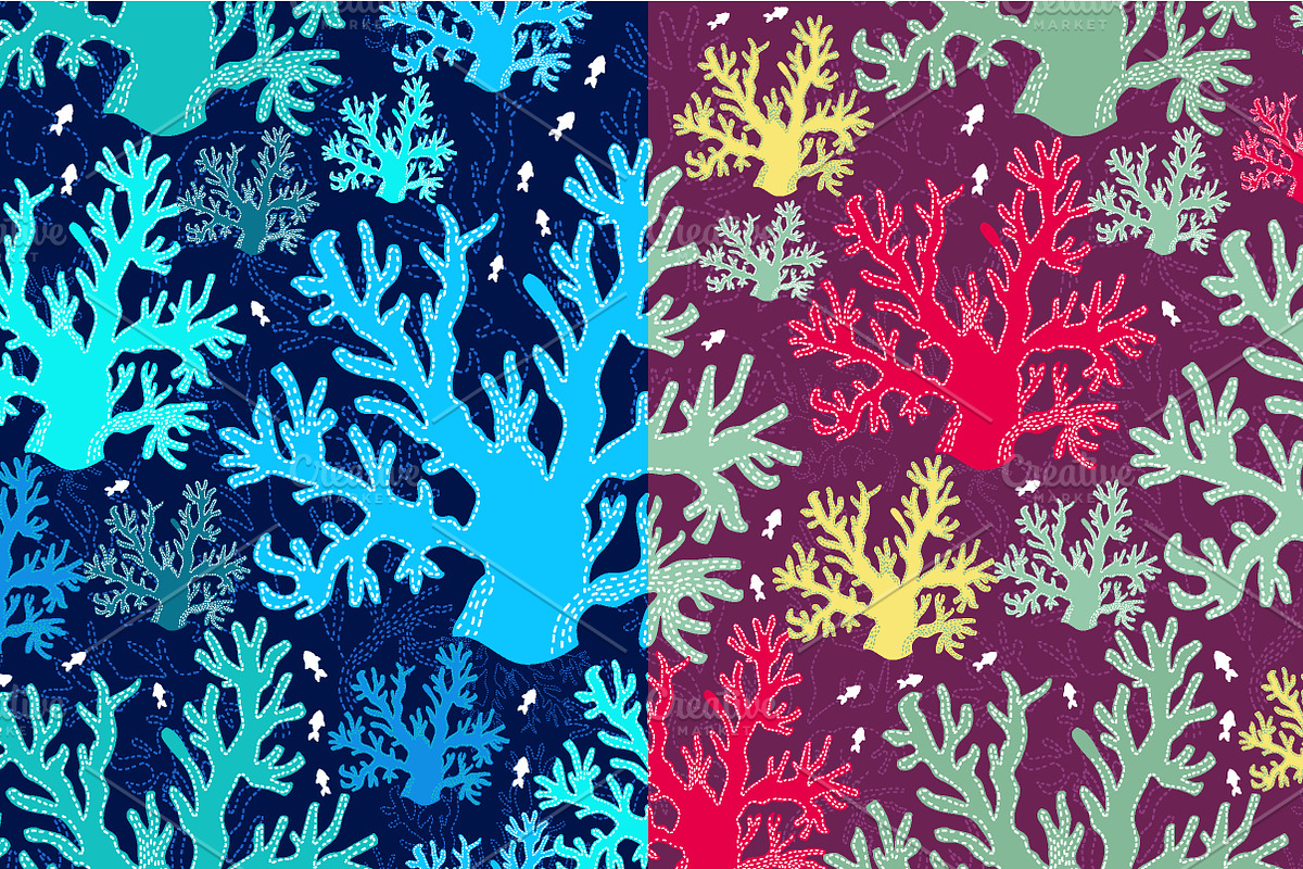 Sea patterns. Coral patterns. preview 2