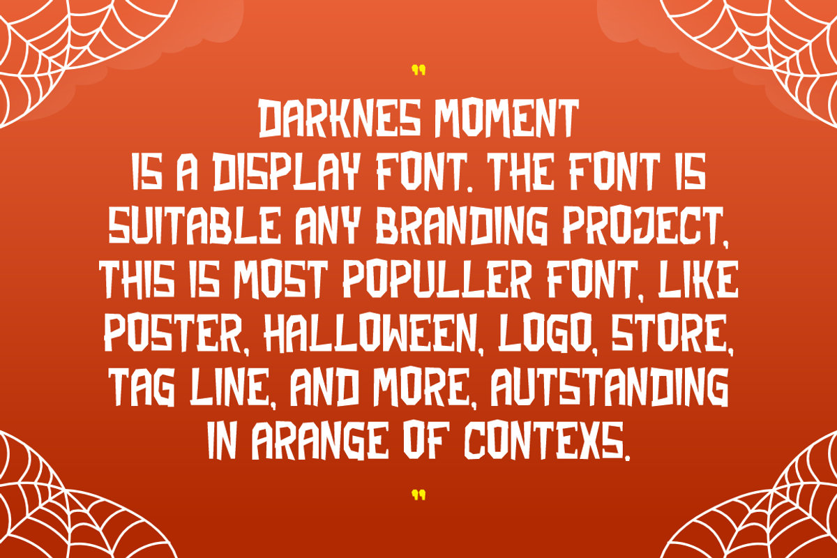 Darknes Moment - Halloween Fonts, a Handwritten Font by QR Design Studio (Photo 2 of 6)