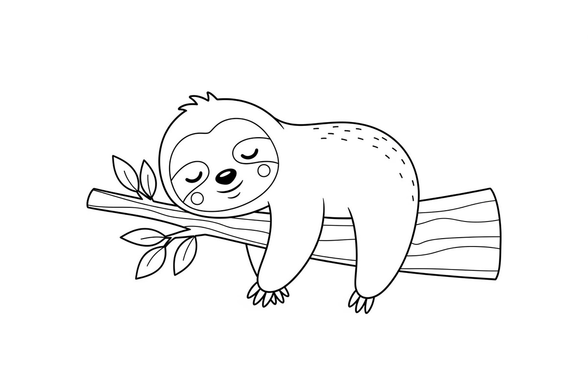 Cute Sloth Line Art Bundle, an Illustration by musafir_fashion (Photo 49 of 51)