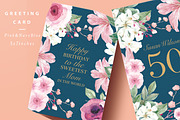 Pink & Navy Blue Greeting Card, a Card Template by Nordic.Arg (Thumbnail 5 of 5)
