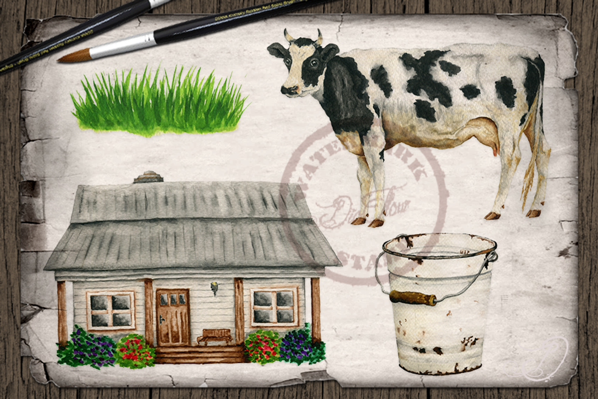 Fancy Farm Watercolor Illustration, an Animal Illustration by DioFlow (Photo 4 of 8)