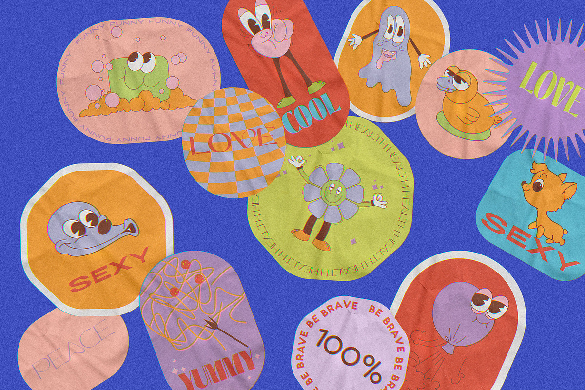 Retro Vibe Stickers, an Emoji Icon by nadispasibenko (Photo 10 of 15)