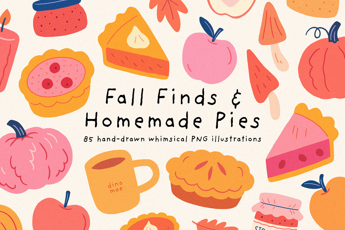 Fall Finds and Homemade Pies, a Seasonal Illustration by Dina Mae (Photo 1 of 12)