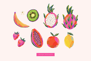 Abstract Cute Fruits