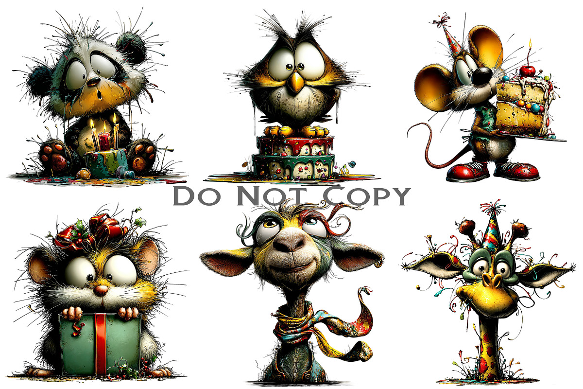 Whimsical Birthday Animal Clipart, an Illustration by Craft Nest (Photo 6 of 8)