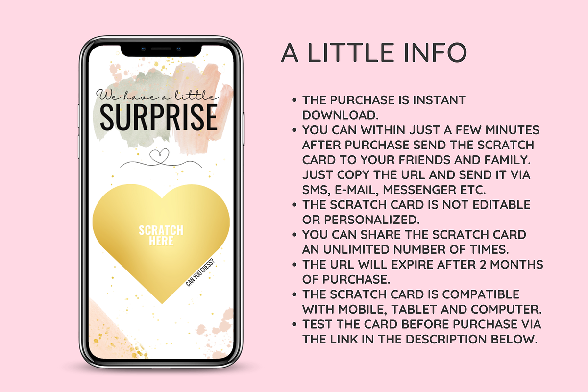 Pregnancy Reveal Scratch Card, an App Template by SunshineStudioBoutique (Photo 4 of 7)