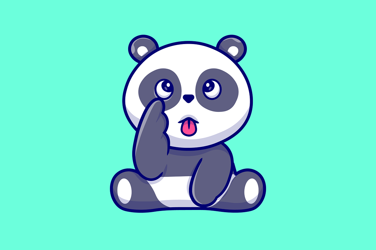 Cute Panda Sitting And Teasing, an Animal Illustration by Catalyst Labs