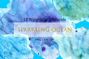 Hand-painted Sparkling Watercolors, a Texture Graphic by Irina (Thumbnail 1 of 9)
