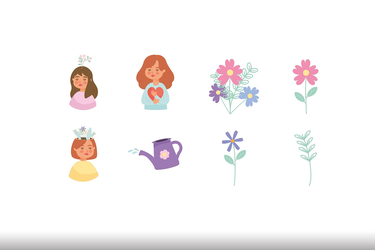Mental Health Illustrations Set, a Healthcare Illustration by studiogstock (Photo 4 of 4)