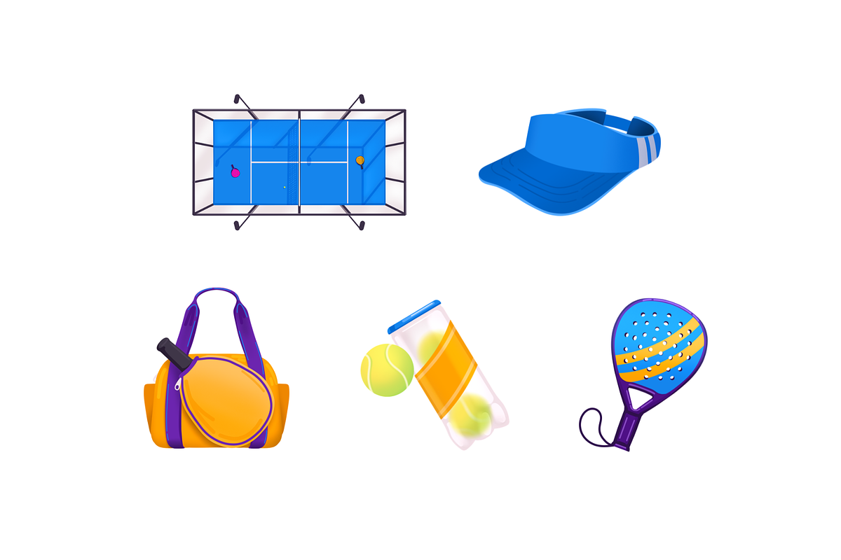 Padel Equipment, a Sport Illustration by Deemak Daksina (Photo 2 of 3)