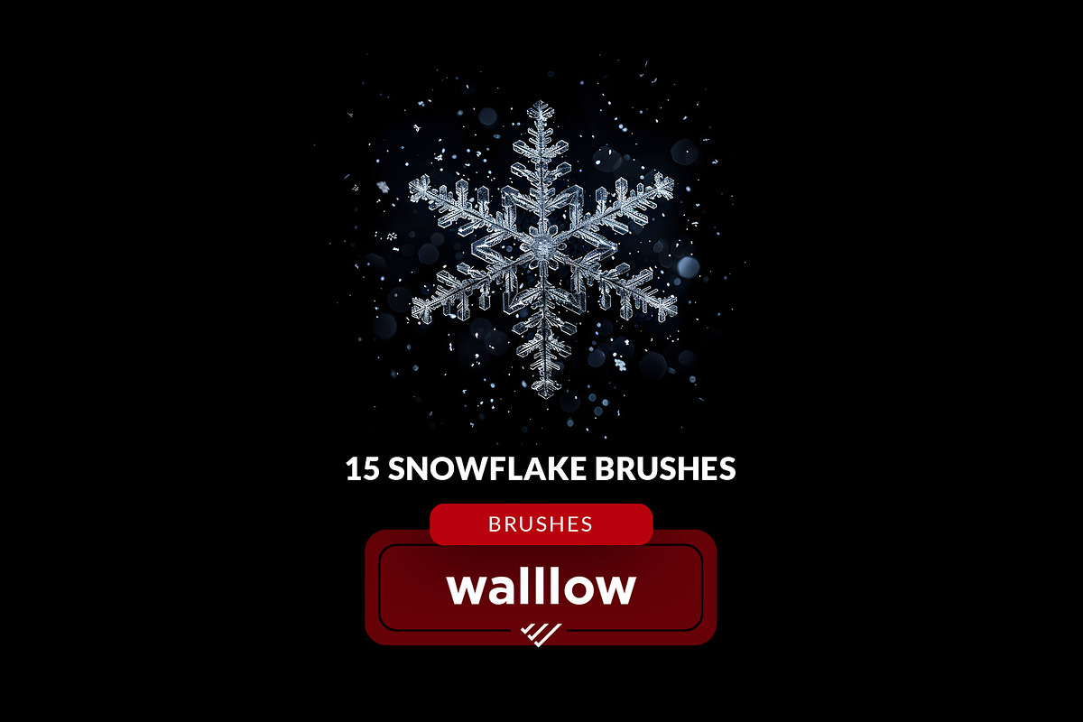 snow & snowflakes photoshop brushes, a Brush Add-On by Walllow Creatives (Photo 1 of 3)