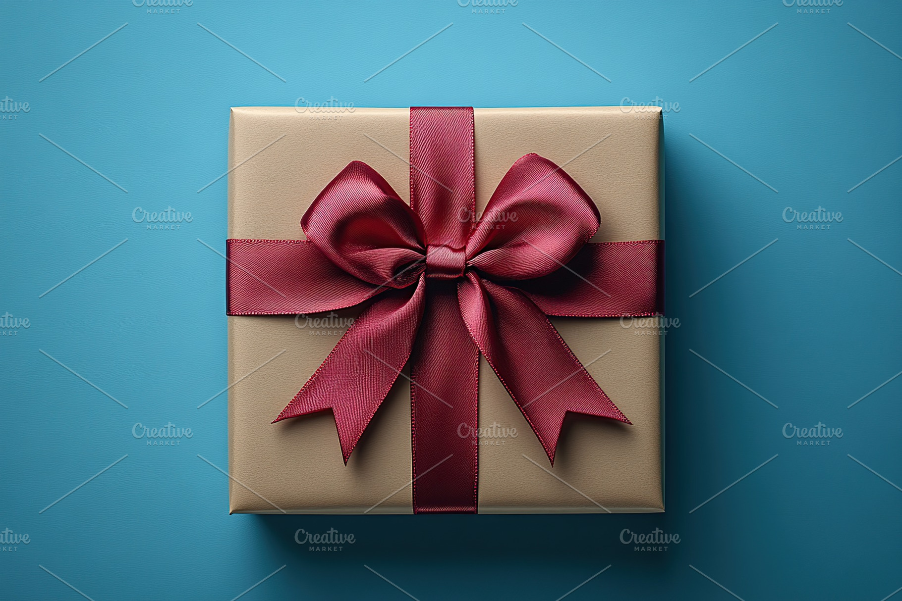 Gift box with satin ribbon bow, New Year and Christmas, a Holiday Photo by AlyaAnd