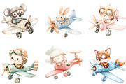 Animal Airplane Clipart PNG, a Seasonal Illustration by Designking (Thumbnail 4 of 4)